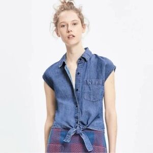 Madewell Blue Denim Button-Up Top